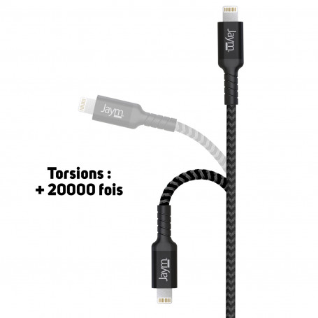 CABLE RENFORCE USB-C VERS USB-C BLANC