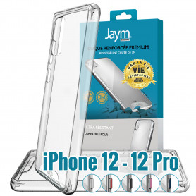 COQUE SOUPLE RENFORCÉE DROP-TEST 3 METRES *GARANTIE A VIE* POUR APPLE IPHONE 12 / 12 PRO - JAYM®