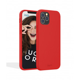 COQUE PREMIUM SILICONE ET MICROFIBRE POUR APPLE IPHONE 12 PRO MAX (6.7) ROUGE - JAYM® CLASSIC®