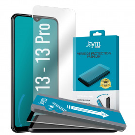 VERRE TREMPE PREMIUM 2.5D AVEC APPLICATEUR POUR APPLE IPHONE 13 / 13 PRO / 14 - JAYM®