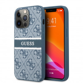 COQUE PU AVEC MONOGRAMME GUESS BLEUE POUR APPLE IPHONE 13 PRO - GUESS®