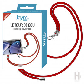 TOUR DE COU EN NYLON AVEC FIXATION UNIVERSELLE - ROUGE