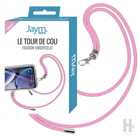 TOUR DE COU EN NYLON AVEC FIXATION UNIVERSELLE - ROSE