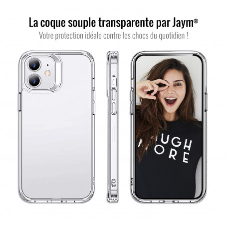 Jaym Coque pour iPhone 12 / 12 Pro Souple Bumper Anti-chutes 2m Easy Impact  Transparent - Coque téléphone - LDLC