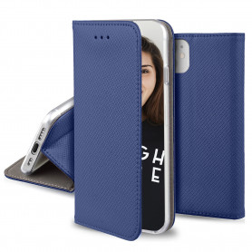 ETUI FOLIO STAND MAGNETIQUE BLEU COMPATIBLE SAMSUNG GALAXY S22 - JAYM®