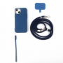 COQUE SILICONE AVEC TOUR DE COU ET TOUR DE POIGNET INCLUS POUR IPHONE 14 BLEU - JAYM® POP