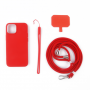 COQUE SILICONE AVEC TOUR DE COU ET TOUR DE POIGNET INCLUS POUR IPHONE 14 PLUS ROUGE - JAYM® POP