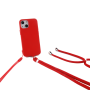 COQUE SILICONE AVEC TOUR DE COU ET TOUR DE POIGNET INCLUS POUR IPHONE 14 PLUS ROUGE - JAYM® POP