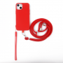 COQUE SILICONE AVEC TOUR DE COU ET TOUR DE POIGNET INCLUS POUR IPHONE 14 PLUS ROUGE - JAYM® POP