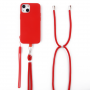 COQUE SILICONE AVEC TOUR DE COU ET TOUR DE POIGNET INCLUS POUR IPHONE 14 PLUS ROUGE - JAYM® POP