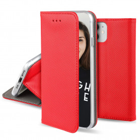 ETUI FOLIO STAND MAGNETIQUE ROUGE COMPATIBLE APPLE IPHONE 14 - JAYM®