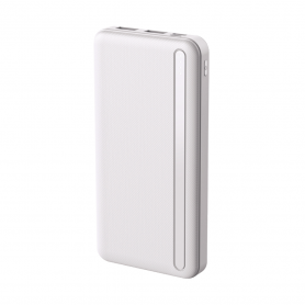 BATTERIE DE SECOURS 10 000 MAH BLANCHE 2 USB-A OUT + 1 USB-C IN + 1 MICRO-USB IN - SETTY