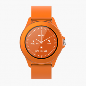 MONTRE CONNECTÉE ET INTELLIGENTE AVEC FREQUENCE CARDIAQUE - BLUETOOTH 5.0 - IP68 - FOREVER COLORUM - ORANGE