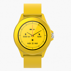 MONTRE CONNECTÉE ET INTELLIGENTE AVEC FREQUENCE CARDIAQUE - BLUETOOTH 5.0 - IP68 - FOREVER COLORUM - JAUNE