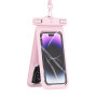 ETUI ETANCHE IP68 AVEC DOUBLE POCHETTE (CLES, CB, ECOUTEURS, BRIQUET...) POUR SMARTPHONE JUSQU'A 7 POUCES - ROSE - USAMS