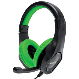 CASQUE PRO GAMER 40MM VERT + POWER BASS + ARCEAU ET MICRO AJUSTABLES - AMSTRAD