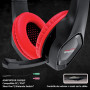 CASQUE PRO GAMER 40MM ROUGE + POWER BASS + ARCEAU ET MICRO AJUSTABLES - AMSTRAD