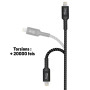 CABLE TRIPLUG 3-EN-1 ULTRA RENFORCÉ USB-C VERS DOUBLE USB-C PD 3.0 (60W) / LIGHTNING PD (27W) - 1,5M - GARANTIE A VIE - JAYM®