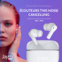 ECOUTEURS TRUE WIRELESS NOISE CANCELLING ANC+ENC - AFFICHAGE DIGITAL - BLUETOOTH 5.4 BLANCS - JAYM®