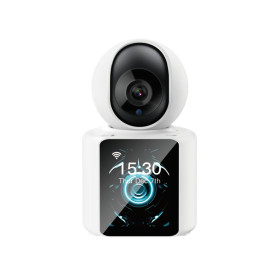 CAMERA WIFI POUR INTERIEUR AVEC ENREGISTREMENT ET ECRAN DIGITAL - ROTATIVE 350° ET INCLINABLE 68.5° - XO