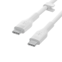 CABLE CHARGE & SYNCHRO USB-C VERS USB-C PD (60W) - SILICONE DOUX - LONGUEUR 2M - BLANC - BELKIN**