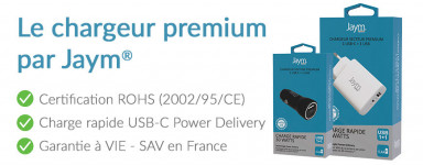 Le chargeur USB-C 'Premium' garanti à vie, pensé par Jaym®